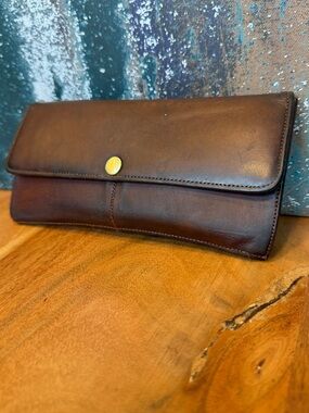 Coach Vintage Minimalist Envelope Leather Clutch Wallet Brown (GVC)